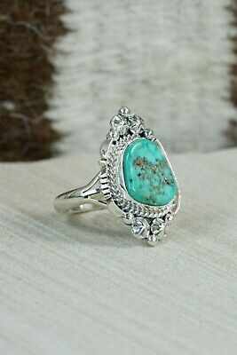 Navajo Turquoise & Sterling Silver Ring - Daniel Benally - Size 8.75