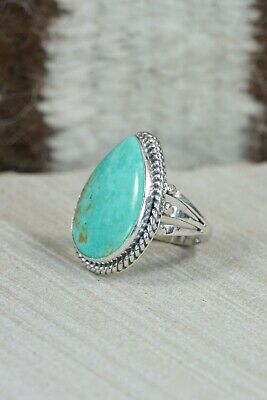 Navajo Turquoise and Sterling Silver Ring - Tom Dinetso - Size 4.5