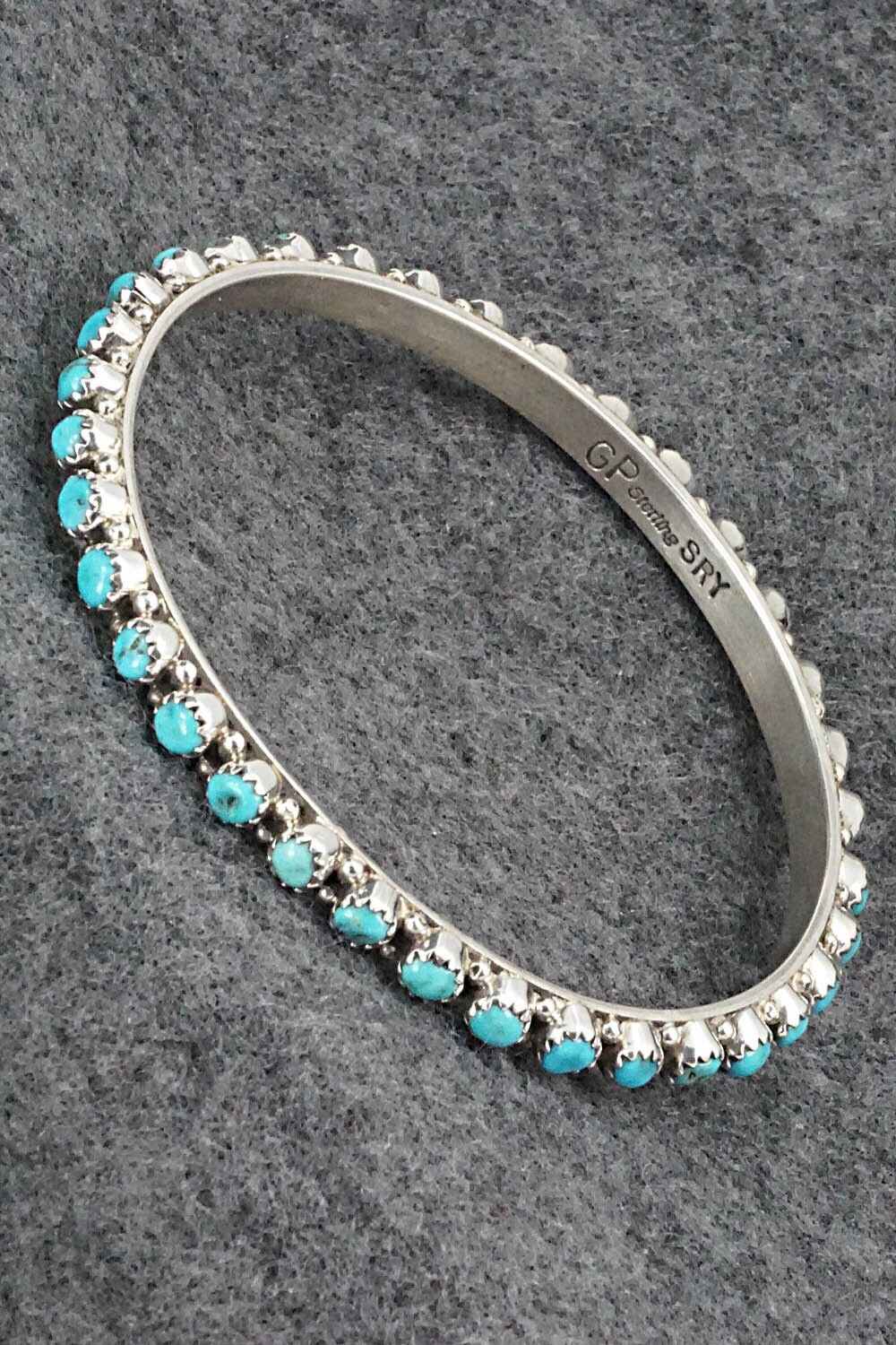 Turquoise and Sterling Silver Bangle Bracelet - Gaynelle Parker