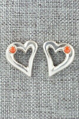 Coral & Sterling Silver Earrings - Michael Kee