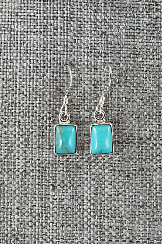 Turquoise & Sterling Silver Earrings - Lee Shorty