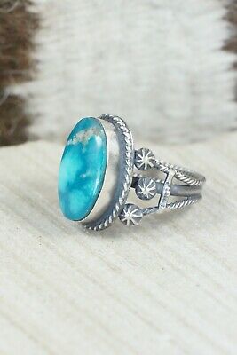Turquoise & Sterling Silver Ring - Samuel Yellowhair - Size 8