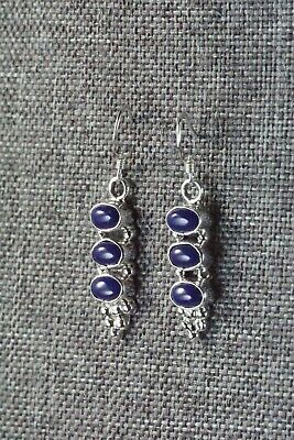 Navajo Lapis & Sterling Silver Earrings - Gary Shorty