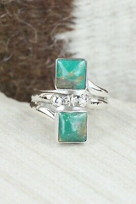Turquoise & Sterling Silver Ring - Bobby Platero - Size 8