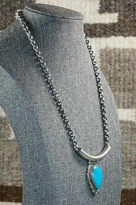 Navajo Turquoise & Sterling Silver Necklace - Raymond Delgarito