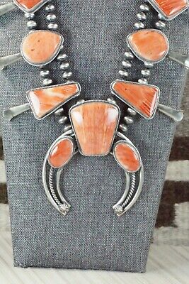 Spiny Oyster & Sterling Silver Squash Blossom Set - Raymond Delgarito