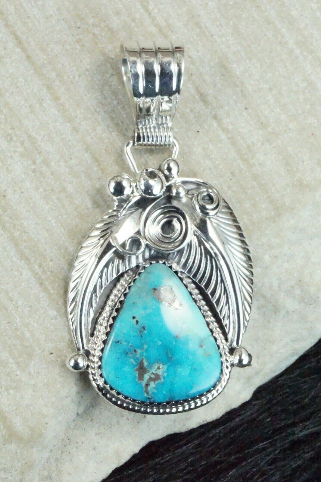 Turquoise & Sterling Silver Pendant - Davey Morgan
