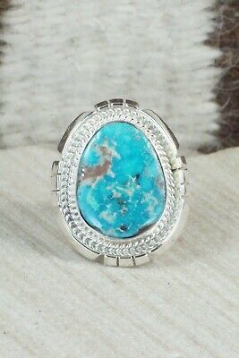 Turquoise & Sterling Silver Ring - Samuel Yellowhair - Size 6.75