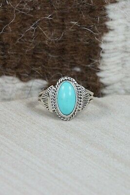 Navajo Turquoise and Sterling Silver Ring - Jan Mariano - Size 5.75