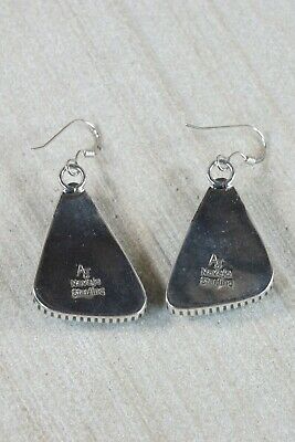 Navajo Turquoise & Sterling Silver Earrings - Alvin Joe - High Lonesome Trading