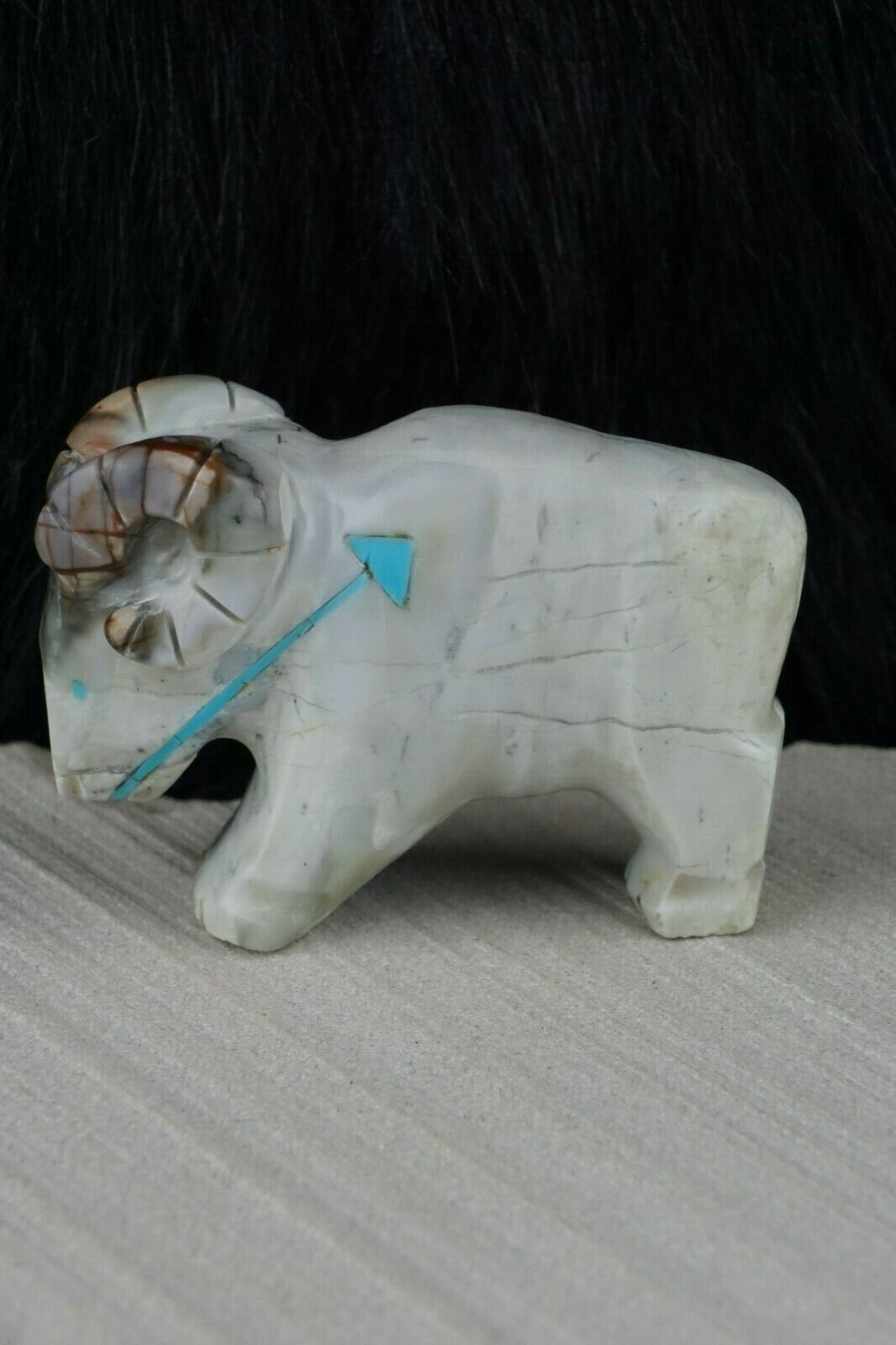 Ram Zuni Fetish Carving - Kevin Quam - High Lonesome Trading