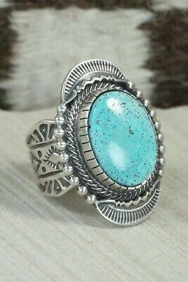 Turquoise & Sterling Silver Ring - Benny Ramon - Size 13