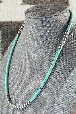 Turquoise & Sterling Silver Necklace - Navajo - High Lonesome Trading