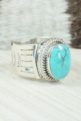 Turquoise and Sterling Silver Ring - Bucky Belin - Size 12