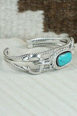 Navajo Turquoise & Sterling Silver Bracelet - Bobby Platero