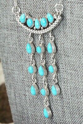 Turquoise & Sterling Silver Necklace and Earrings - JH Etsitty