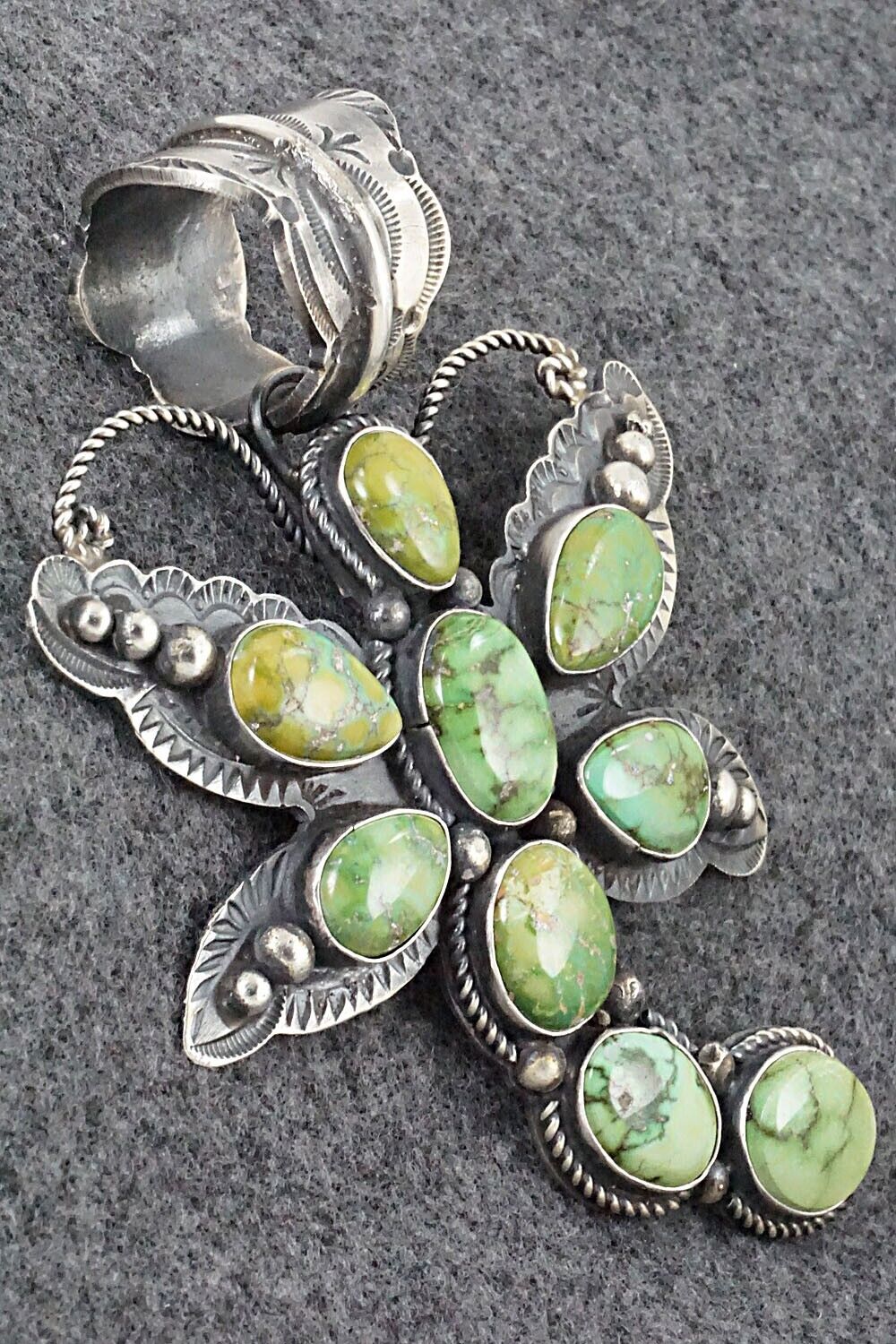 Turquoise & Sterling Silver Pendant - Shawn Cayatineto