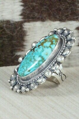 Turquoise & Sterling Silver Ring - Tom Lewis - Size 7.75