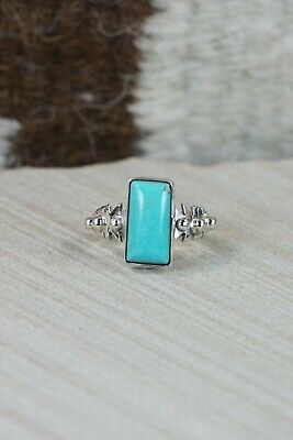 Navajo Turquoise and Sterling Silver Ring - Andrew Vandever - Size 5.75