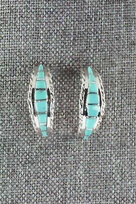 Turquoise & Sterling Silver Earrings - Malcom Chavez - High Lonesome Trading