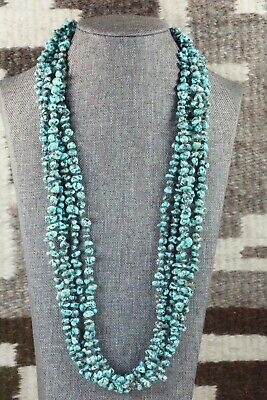 Turquoise, Shell & Sterling Silver Necklace - Navajo