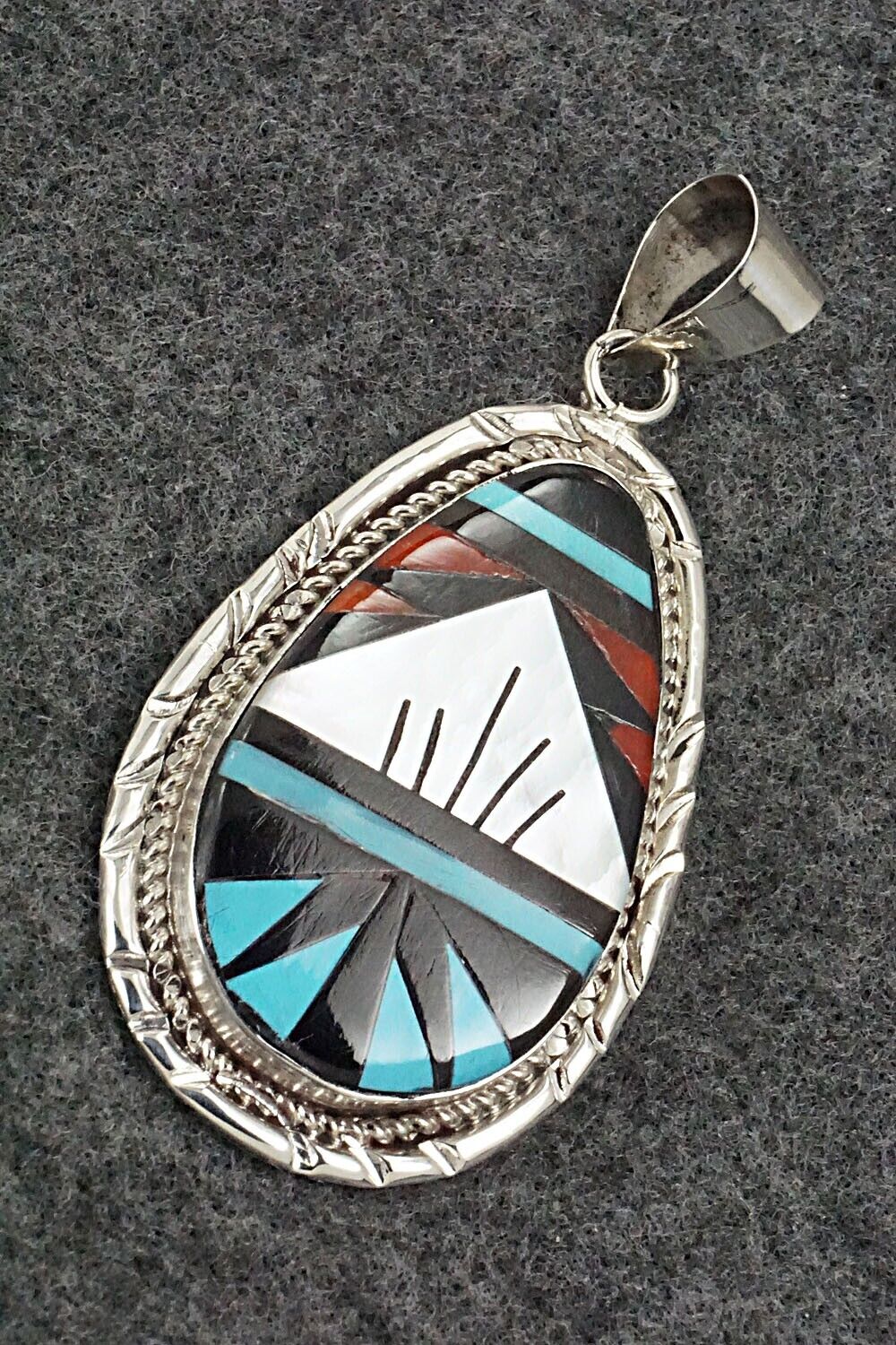 Multi Stone & Sterling Silver Pendant - Gladys Lamy