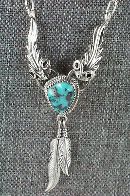 Turquoise & Sterling Silver Necklace - Lee Shorty