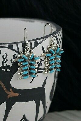 Zuni Turquoise & Sterling Silver Earrings - Vickie Johnson - High Lonesome Trading