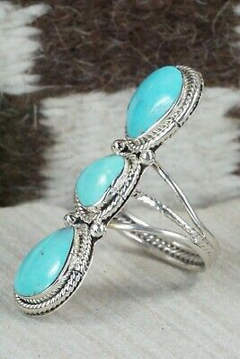 Turquoise and Sterling Silver Ring - Bucky Belin - Size 11.75