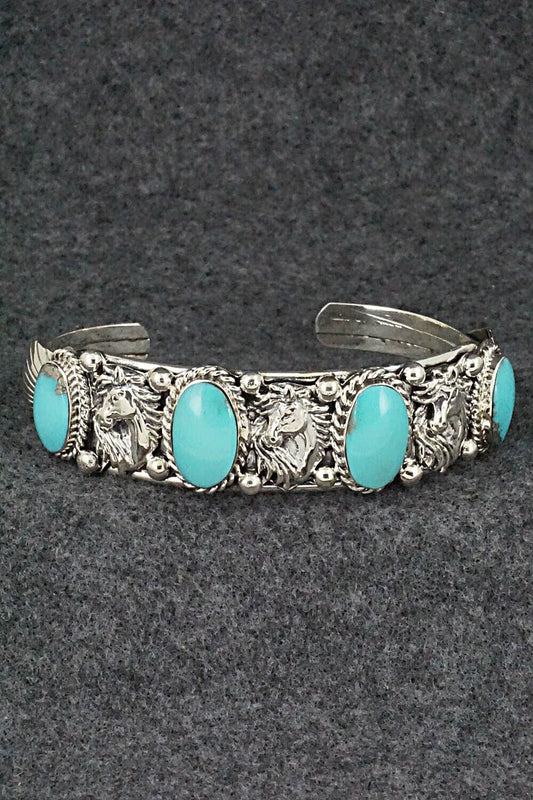Turquoise & Sterling Silver Bracelet - Bobby Platero