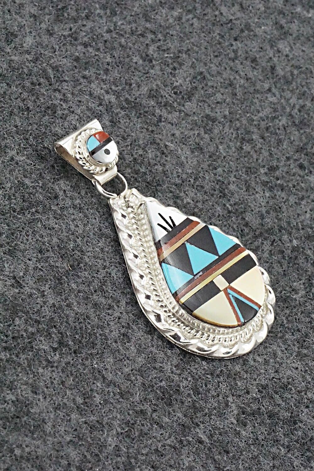 Multi Stone & Sterling Silver Pendant - Lynette Yuselew