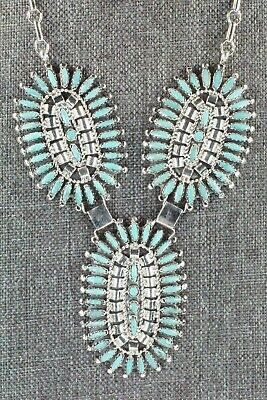 Turquoise & Sterling Silver Necklace and Earrings - Nathaniel Nez
