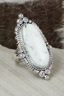 White Buffalo & Sterling Silver Ring - Daniel Benally - Size 7