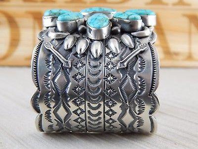 Navajo Sterling Silver & Turquoise Bracelet - Matilda Jon - High Lonesome Trading