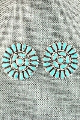 Turquoise & Sterling Silver Earrings - Zeita Begay