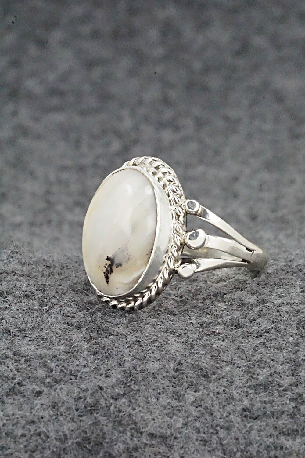 White Buffalo & Sterling Silver Ring - Grace Kenneth - Size 7.5