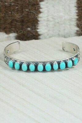 Navajo Turquoise & Sterling Silver Bracelet - Shawn Cayatineto