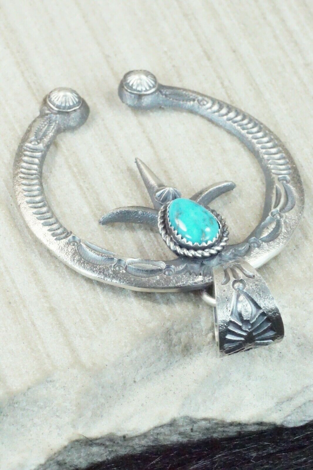 Turquoise and Sterling Silver Pendant - Eva & Linberg Billah - High Lonesome Trading
