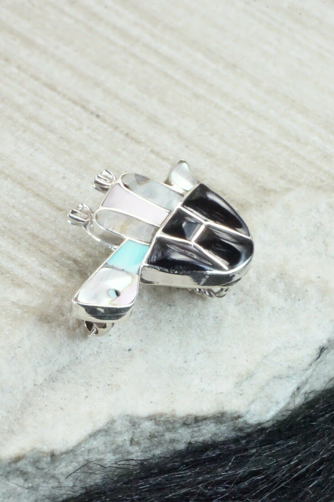 Multi Stone & Sterling Silver Pendant/ Pin - Loretta Gia