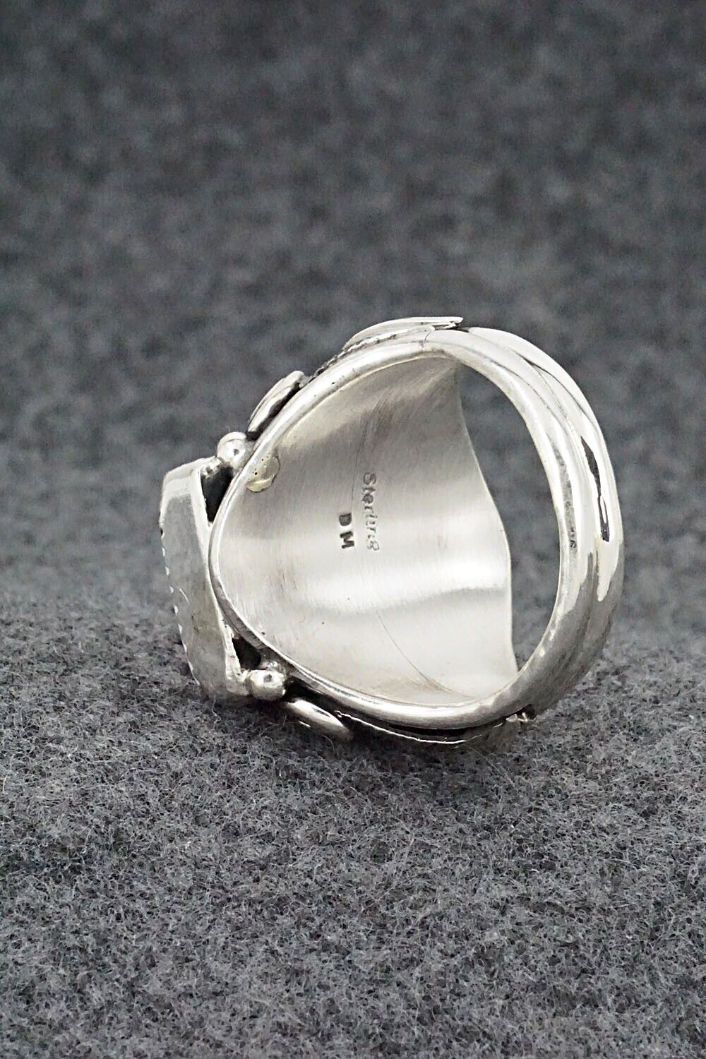White Buffalo & Sterling Silver Ring - Darrell Morgan - Size 12