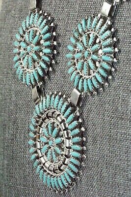 Turquoise & Sterling Silver Necklace and Earrings - Nathaniel Nez