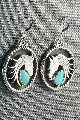 Turquoise & Sterling Silver Earrings - Genevieve Frank