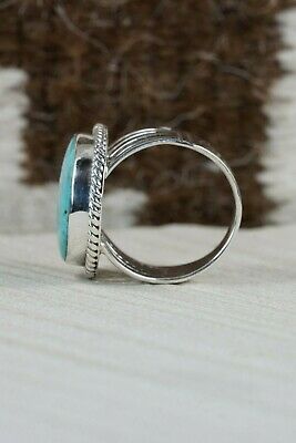 Navajo Turquoise & Sterling Silver Ring - Jeanette Saunders - Size 11.75