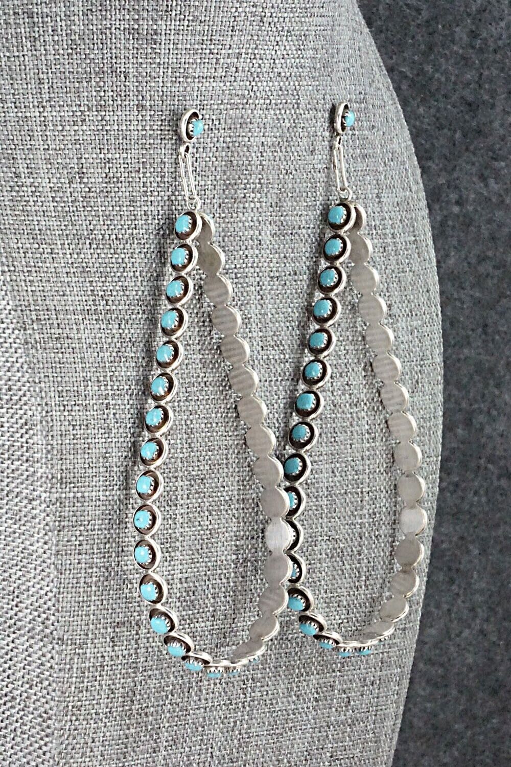 Turquoise & Sterling Silver Earrings - Florenda Lonasee