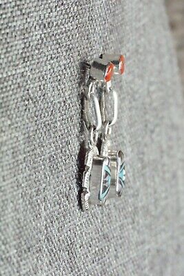 Multi Stone Inlay & Sterling Silver Earrings - Ernest Leekela