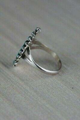 Zuni Turquoise and Sterling Silver Ring - Zigmond Peina - Size 8.5 - High Lonesome Trading