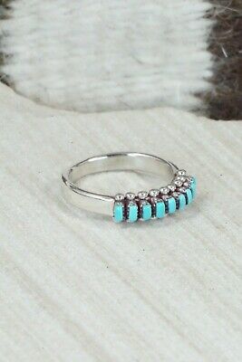 Turquoise & Sterling Silver Ring - Irma Unkestine - Size 7.25