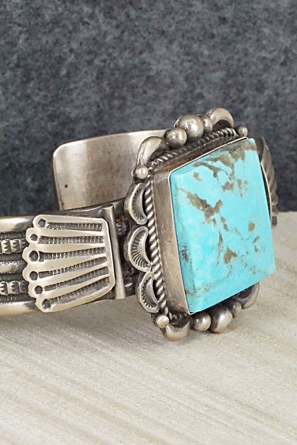Turquoise & Sterling Silver Bracelet - Ronald Tom