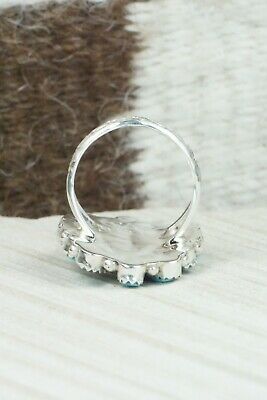 Turquoise and Sterling Silver Ring - Justina Wilson - Size 9.5