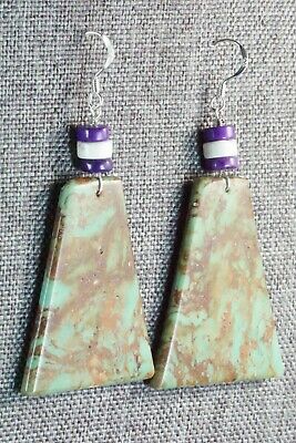 Turquoise & Sterling Silver Earrings - Lupe Lovato